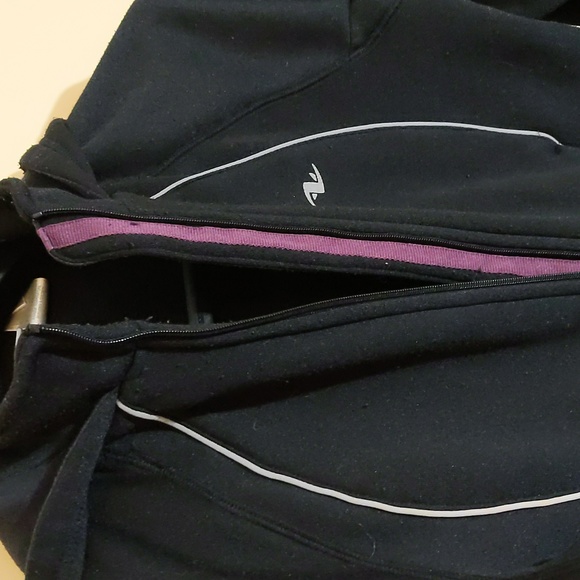 Athletic Works| Black Zippered Athletic Cardigan Two Fake Front Pockets - Picture 8 of 13